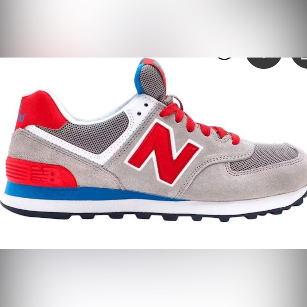 New Balance 574 Gray, Red, and blue Sneakers Classic Design